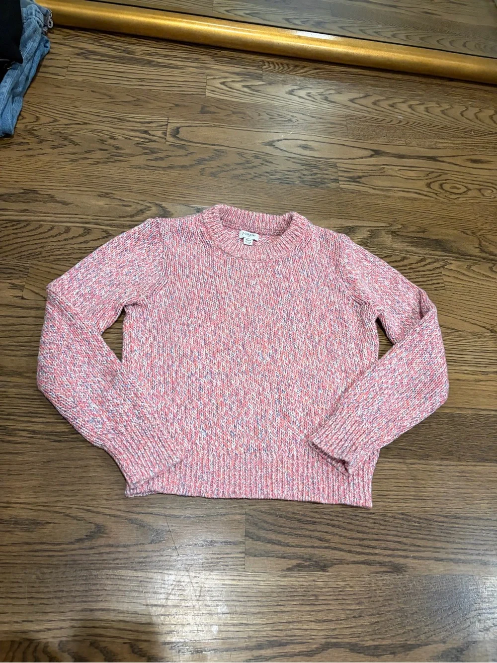 J. Crew Pink Multicolor Marled Crewneck Sweater